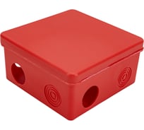 Распаечная коробка для открытой проводки Урал ПАК красная 100х100х50мм с гермовводами, негорючая (НГ) КО-53013100-018-i