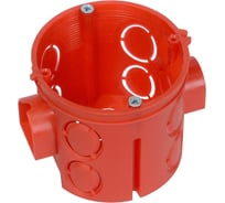 Установочная безгалогенная углубленная коробка HF 64х60 с саморезами 140шт/кор Промрукав 80-0510 С