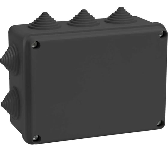 Распаячная коробка IEK км41242 150x110x70мм ip55 10 вв. черная UKO11-150-110-070-K02-55