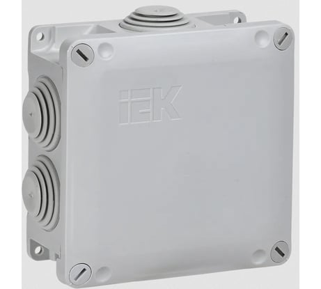 Распаячная коробка IEK км для о/п 110x110x50мм ip65 6 вв. (7035) UKO10-110-110-050-K41-65