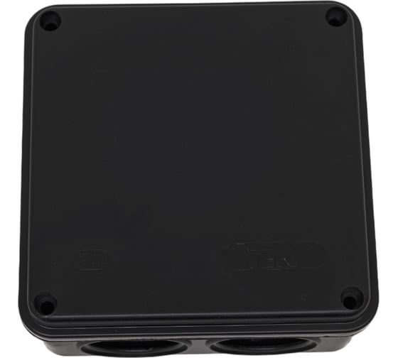 Распаячная коробка IEK км41233 100x100x50мм ip44 6 вв. черная UKO11-100-100-050-K02-44 1