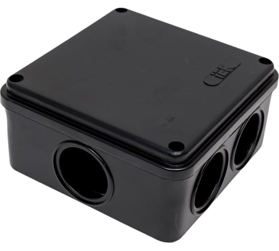Распаячная коробка IEK км41233 100x100x50мм ip44 6 вв. черная UKO11-100-100-050-K02-44