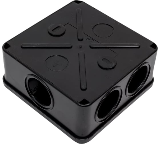 Распаячная коробка IEK км41233 100x100x50мм ip44 6 вв. черная UKO11-100-100-050-K02-44