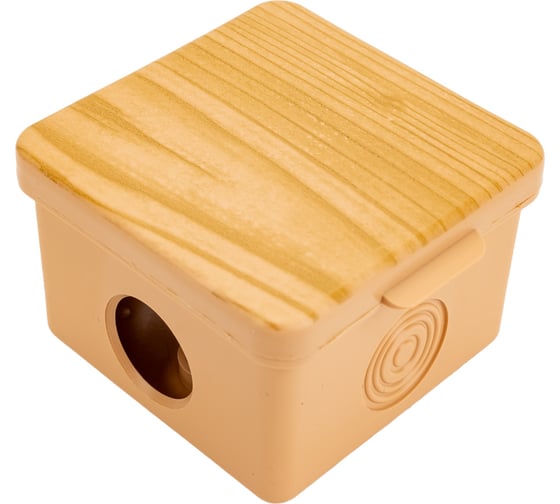 Распаячная коробка IEK км 65x65x50мм о/к ip54 4 вв. сосна UKO31-065-065-050-K34-54
