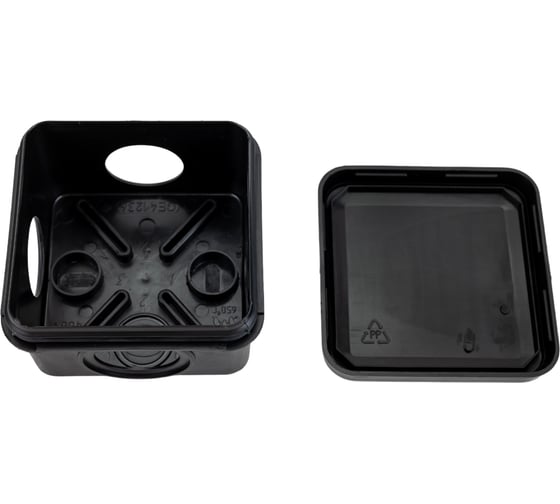 Распаячная коробка IEK км41236 70x70x40мм ip44 4 вв. черная UKO21-070-070-040-K02-44