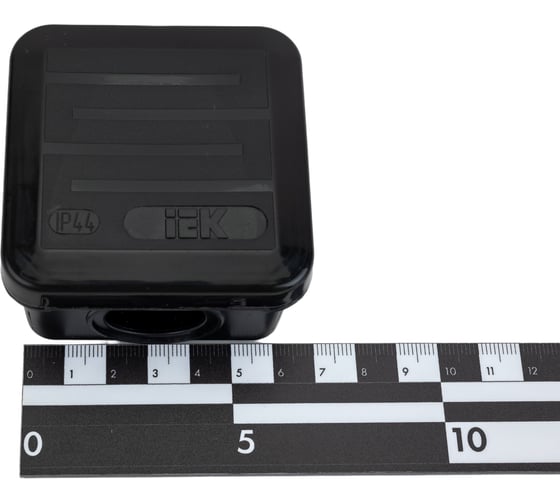 Распаячная коробка IEK км41236 70x70x40мм ip44 4 вв. черная UKO21-070-070-040-K02-44