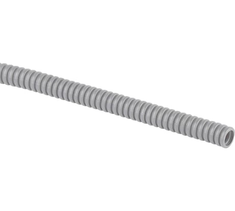 Гофрированная труба ЭРА ПВХ GOFR16100PVСSIMPLE серая 16мм, с зондом, 100м Б0061044