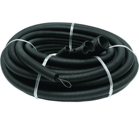 Гофрированная труба Рувинил 20 мм ПНД черная с зондом легкая 50м 22001(50)