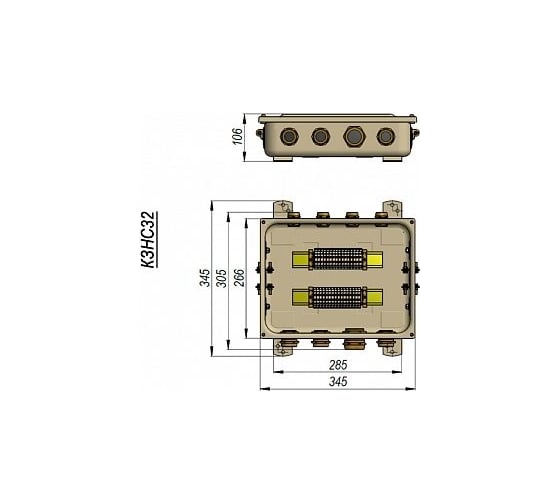Коробка ГОФРОМАТИК Кзнс-32 с пластмассовыми сальниками zeta30357