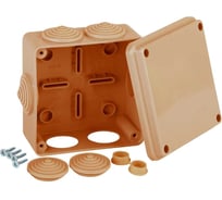 Распределительная коробка Рувинил Тусо для открытой проводки 100x100x50 мм не распространяющая горение 67050НГ-10-03