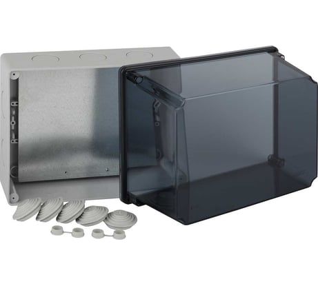 Распределительная коробка Рувинил Тусо для открытой проводки 240x195x165 мм проз.кр 67067П