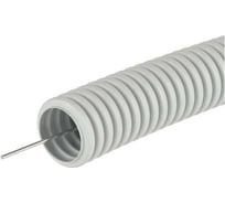 Гофрированная труба Электропласт ПВХ 16мм с зондом ТЯЖЕЛАЯ серая (RAL:7035) 100м 16GRPVC100T