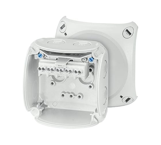 Клеммная коробка HENSEL 5 положений до 4мм2 93x93x62 IP66/67 серая стойкая к УФ 62000043