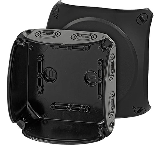Распределительная пустая коробка HENSEL 130x130x77 IP66/67 черная стойкая к УФ 62000052 1