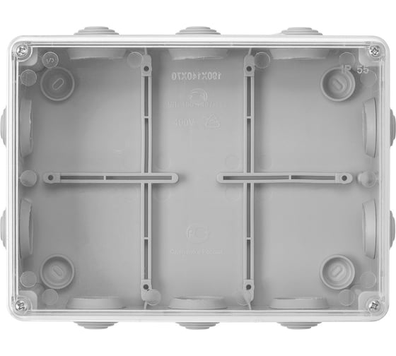 Коробка распределительная TDM ELECTRIC 190х140х70мм, прозрач. крышка, IP55, 10 гермовводов SQ1401-1142