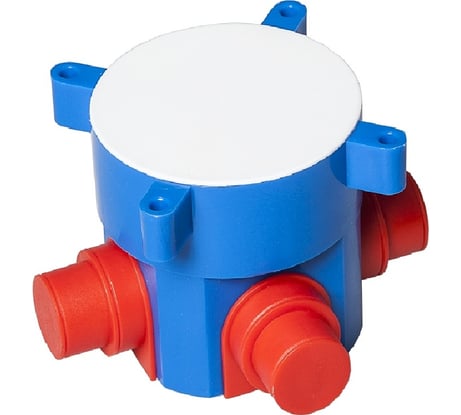 Установочная коробка Рувинил Тусо D 70 мм H72 мм для заливки в бетон с вводами 10135