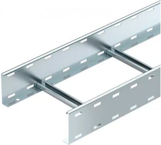 Лестничный кабельный лоток OBO Bettermann LG 112 VS 3 FS, 110х200х3000 мм, S=1,5 мм, складной, сталь, конвейерный цинк 6216404 1
