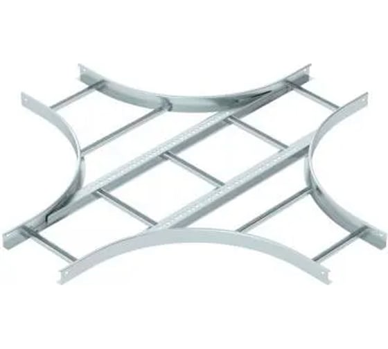 Х-образная секция OBO Bettermann LK 630 R5 FS, для лестничных лотков, R=500 мм, h=60 мм, B=300 мм, сталь, конвейерный цинк 6214434 1