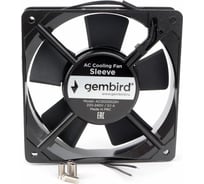 Вентилятор Gembird 120x120x25, AC, 220, втулка, 2 pin, провод 30 см, AC12025S22H 23550837