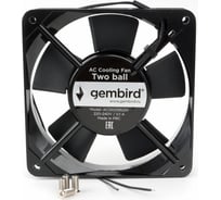 Вентилятор Gembird 120x120x25, AC, 220, подшипник, 2 pin, провод 30 см, AC12025B22H 23709333