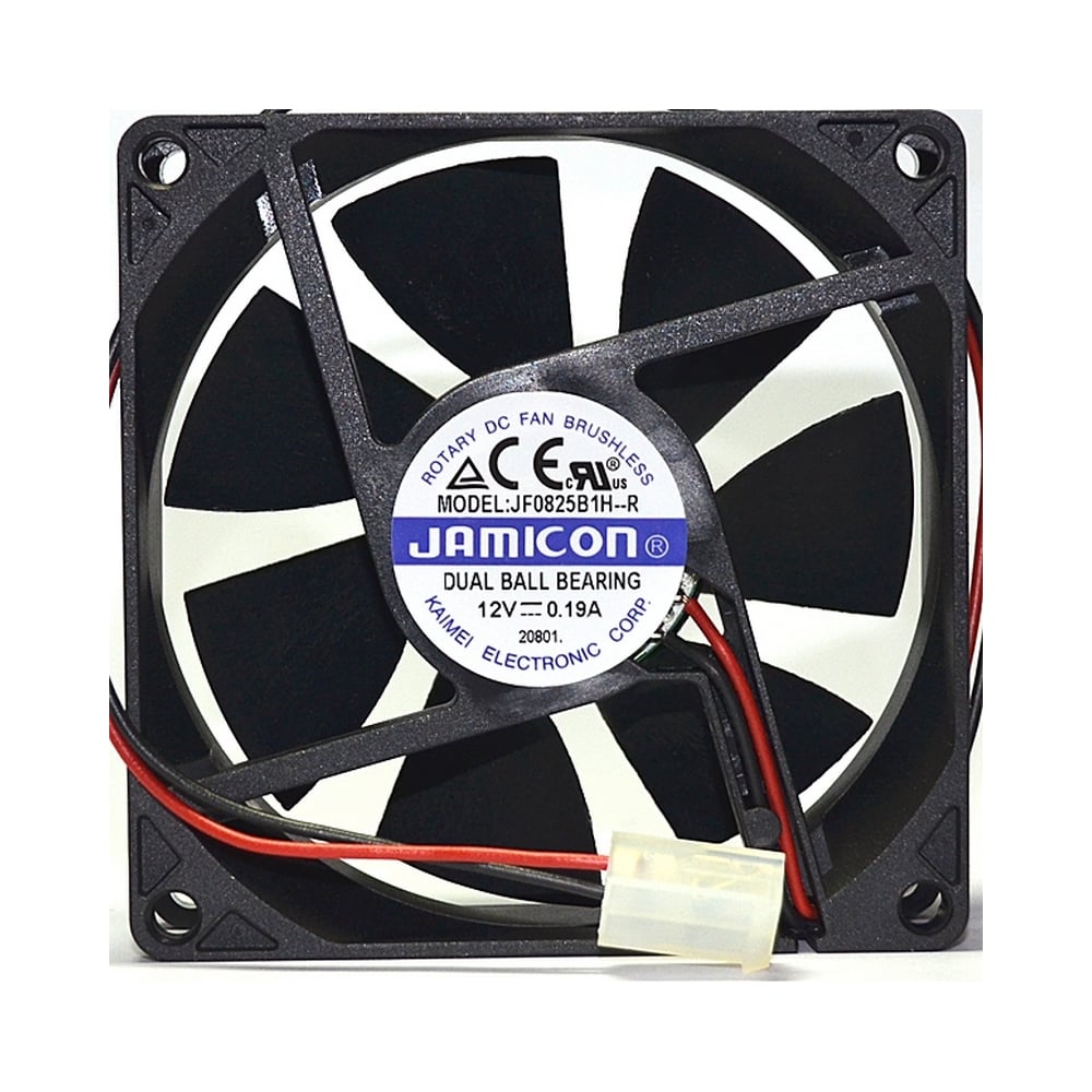 Вентилятор JAMICON JF0825B1H 80х80х25 12В с разъемом 2 конт.MOLEX 5239 ...