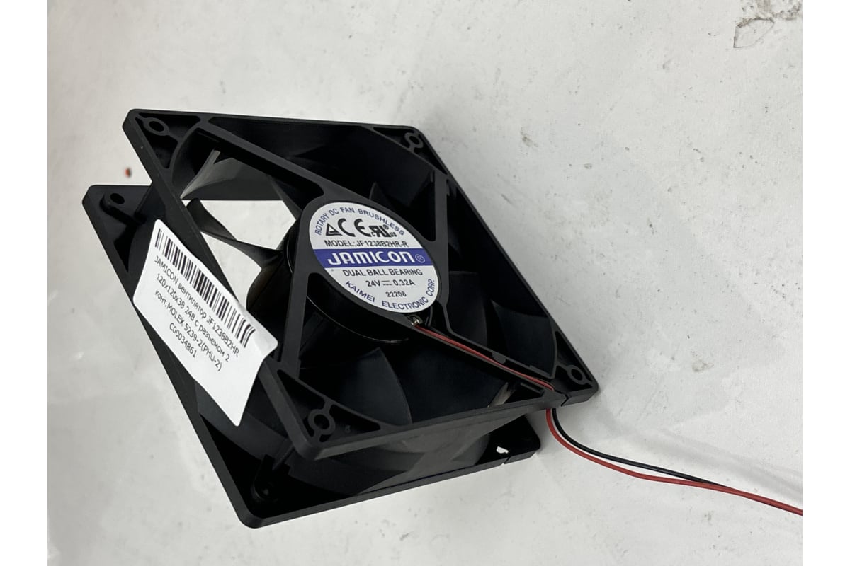 Вентилятор JAMICON JF1238B2HR 120х120х38 24В с разъемом 2 конт.MOLEX ...