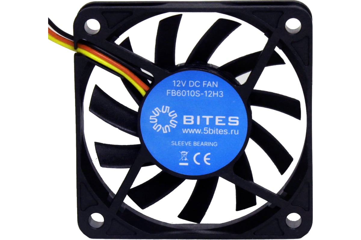 Вентилятор 5bites 60x60x10мм, подшипник скольжения, 3800rpm, 30 дБ ...