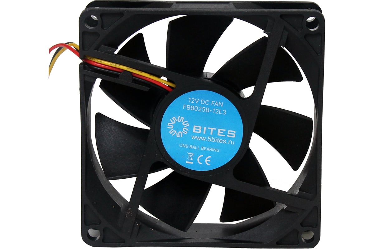 Вентилятор 5bites 80x80x25мм, подшипник качения, 2000rpm, 23 дБ, 3pin ...