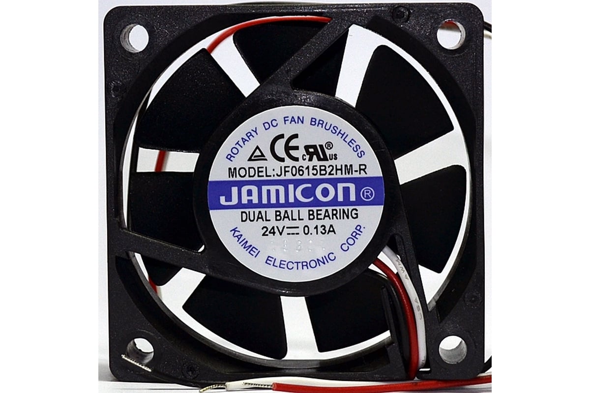 Вентилятор JAMICON JF0615B2HM-R (JF0615B2HM00C-210R) (4500RPM) 24V/0,13A  (60x60x15) B (подшипник) CFM15,45/dBA30,5, тахометр, провод C00036711 -  выгодная цена, отзывы, характеристики, фото - купить в Москве и РФ