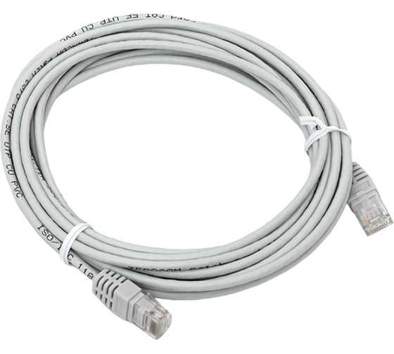 Неэкранированный патч-корд EKF teracom cat.5e (1гбит/с) utp оболочка pvc серый (5м) TRC-5EUTP-PVC-5M-GY 1