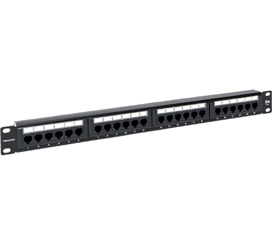 Патч-панель EKF teracom 19'' cat.5e 1u неэкранированная utp 24 порта rj-45 110 idc с органайзером TRC-PPNL-5EUTP-C1U24