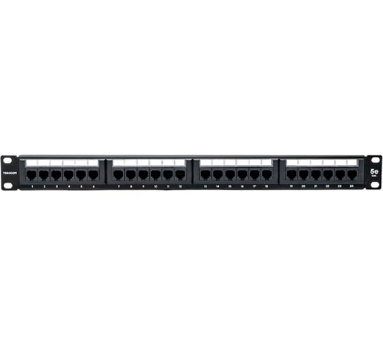 Патч-панель EKF teracom 19'' cat.5e 1u неэкранированная utp 24 порта rj-45 110 idc с органайзером TRC-PPNL-5EUTP-C1U24