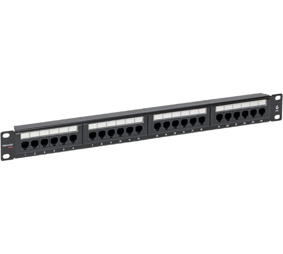 Патч-панель EKF teracom pro 19'' cat.6 1u неэкранированная utp 24 порта rj-45 dual idc TRP-PPNL-6UTP-1U24