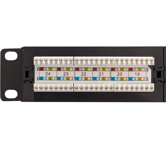 Патч-панель EKF teracom pro 19'' cat.6 1u неэкранированная utp 24 порта rj-45 dual idc TRP-PPNL-6UTP-1U24