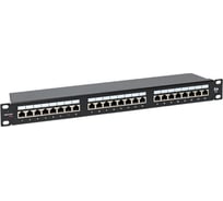 Патч-панель EKF teracom pro 19'' cat.5e 1u полный экран stp 24 порта rj-45 dual idc с органайзером TRP-PPNL-5ESTP-1U24