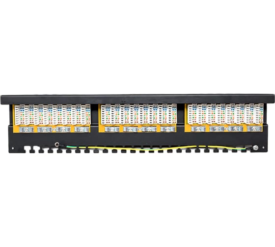 Патч-панель EKF teracom pro 19'' cat.5e 1u полный экран stp 24 порта rj-45 dual idc с органайзером TRP-PPNL-5ESTP-1U24