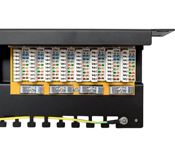 Патч-панель EKF teracom pro 19'' cat.5e 1u полный экран stp 24 порта rj-45 dual idc с органайзером TRP-PPNL-5ESTP-1U24