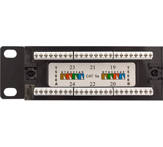 Патч-панель EKF teracom pro 19'' cat.5e 1u неэкранированная utp 24 порта rj-45 dual idc с органайзером TRP-PPNL-5EUTP-C1U24