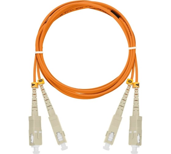 Соединительный волоконно-оптический шнур NIKOMAX оранжевый, 3м NMF-PC2M2C2-SCU-SCU-003 1