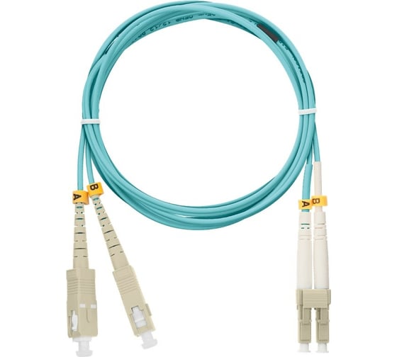 Переходной волоконно-оптический шнур NIKOMAX аква, 1м NMF-PC2M3C2-SCU-LCU-001 1