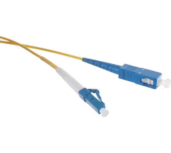 Переходной волоконно-оптический шнур NIKOMAX желтый, 10м NMF-PC1S2C2-SCU-LCU-010