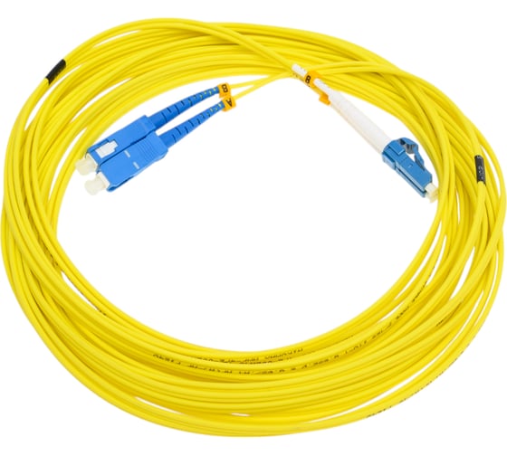 Переходной волоконно-оптический шнур NIKOMAX желтый, 10м NMF-PC2S2C2-SCU-LCU-010