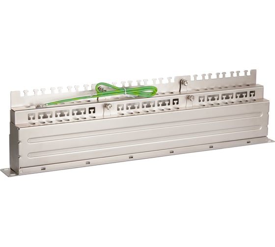 Коммутационная панель NIKOMAX 19, 1U, 48 портов, полный экран, металлик NMC-RP48SE2-1U-MT