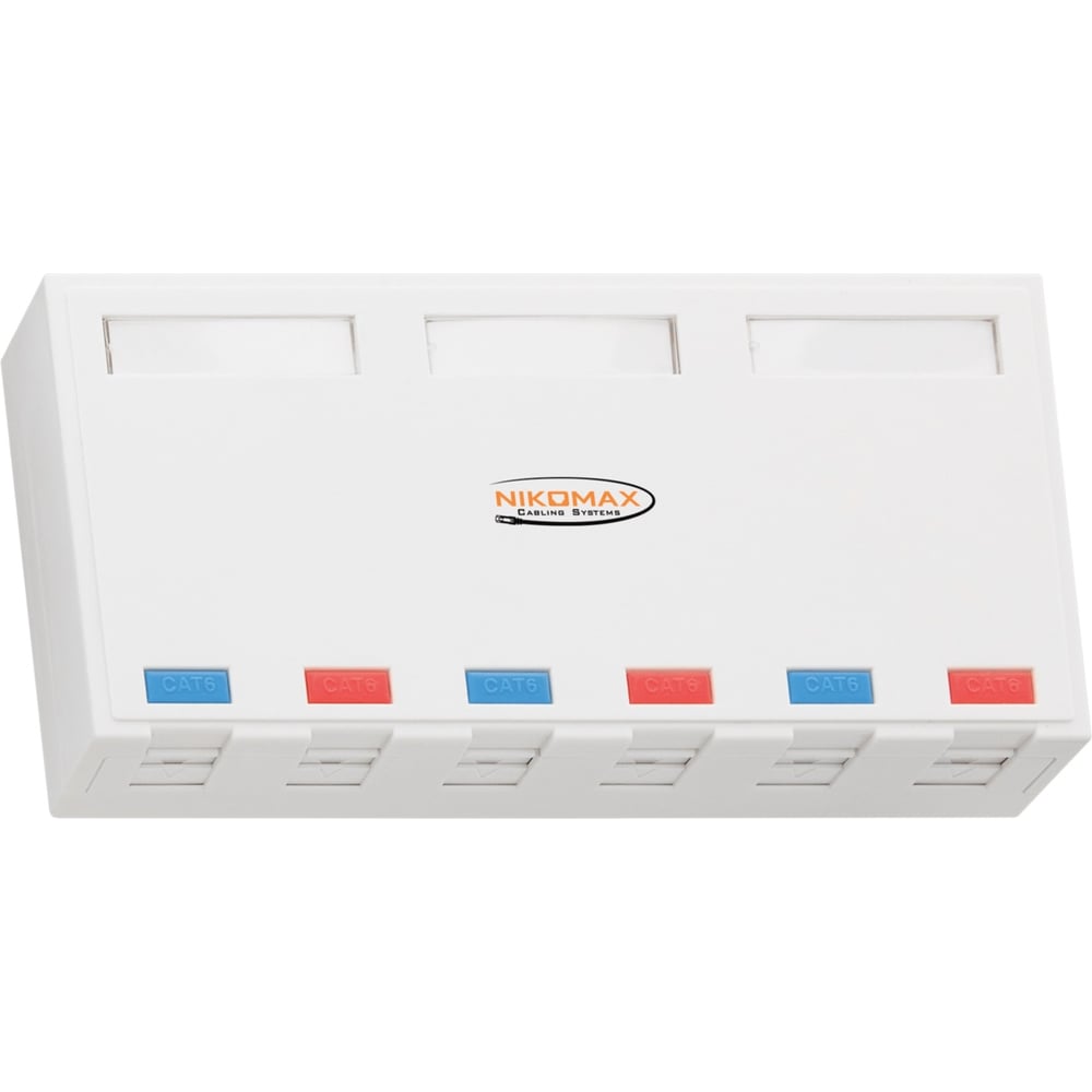 Корпус настенной розетки NIKOMAX 6 портов, белый NMC-MB6P-ST-WT ...