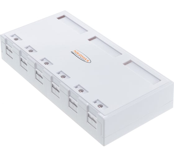 Корпус настенной розетки NIKOMAX 6 портов, белый NMC-MB6P-ST-WT