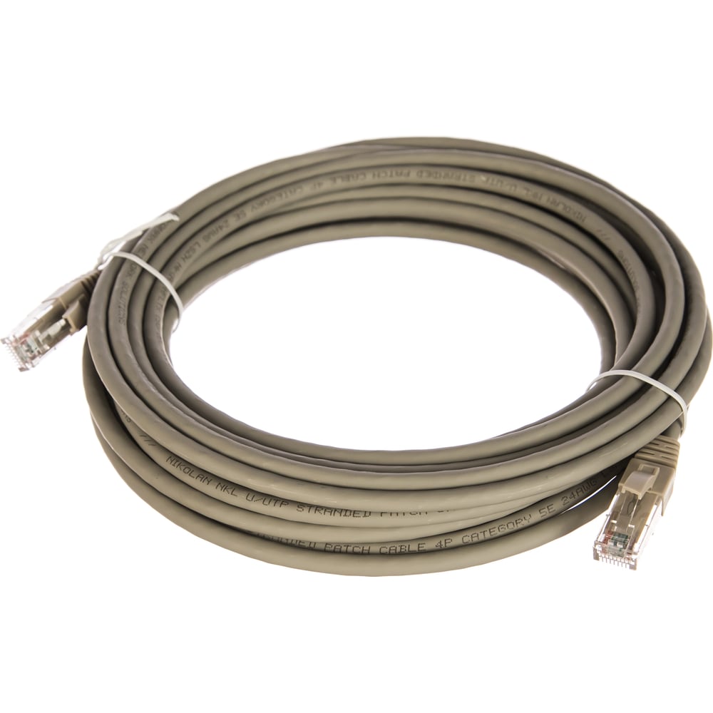 Коммутационный шнур NIKOMAX U/UTP 4 пары, серый, 7,5м NMC-PC4UD55B-075 ...