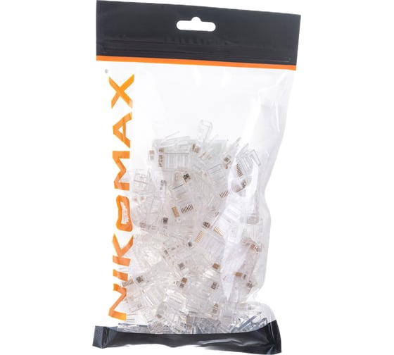 Коннектор NIKOMAX RJ45/8P8C под витую пару, 100шт NMC-RJ88RZ06UD1-100