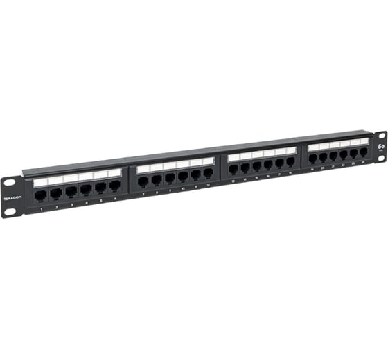 Патч-панель EKF teracom 19'' cat.5e 1u неэкранированная utp 24 порта rj-45 110 idc TRC-PPNL-5EUTP-1U24