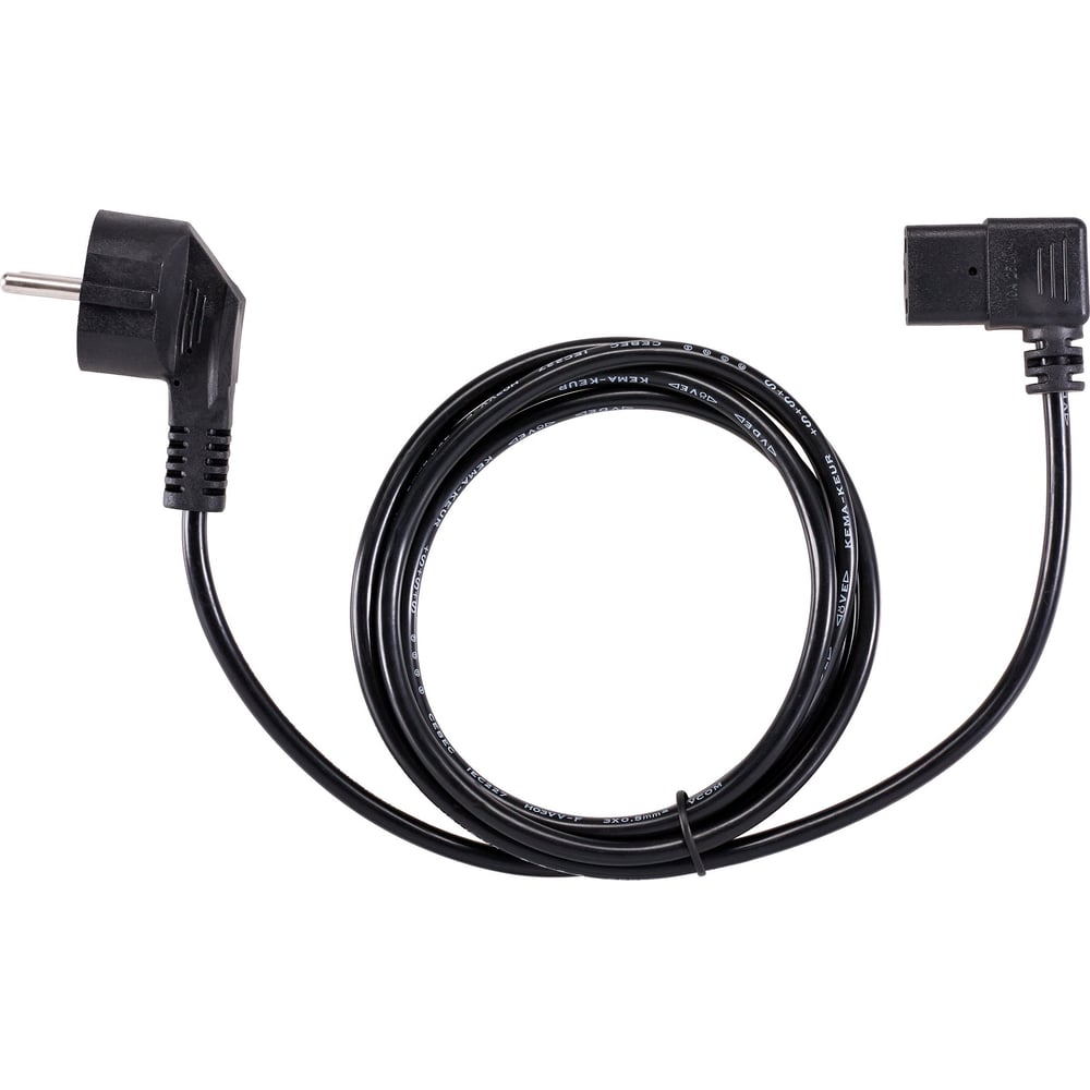 Кабель питания компьютера VCOM угловой - розетка угловая, 220v, eu vde ...