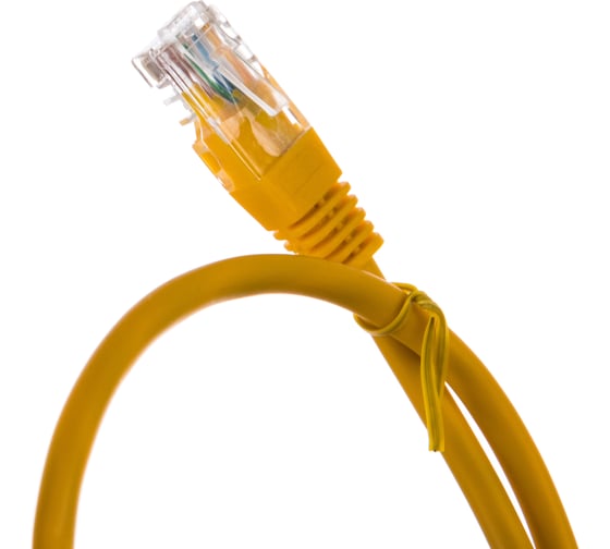 Медный патч-корд Cablexpert UTP кат.5e, 0.5м, литой, многожильный жёлтый PP10-0.5M/Y
